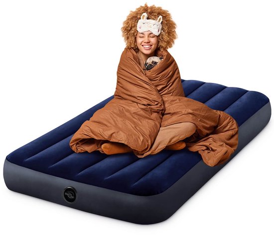 Intex Classic Dura-Beam luchtbed | Eenpersoons | 191 x 99 x 25 cm | Inclusief handpomp + reparatiekit van Merkloos