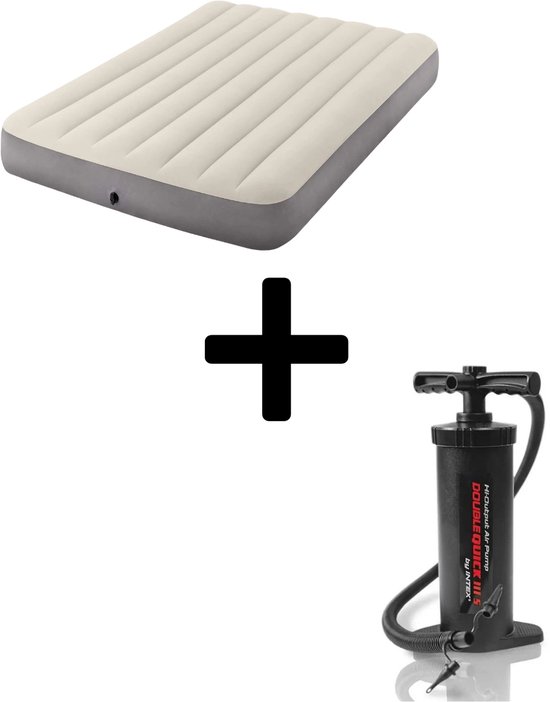 Intex - Deluxe Twijfelaar 191x137x25cm - Voor kampeerders - Met Handpomp