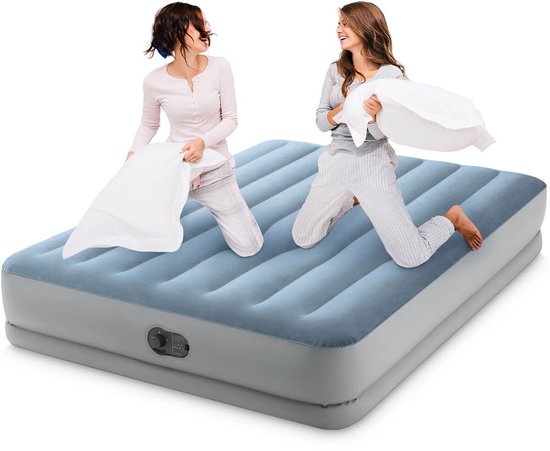 Intex Dura-Beam Comfort luchtbed | Tweepersoons | 152 x 203 x 36 cm | Inclusief hoeslaken + reparatiekit + twee hoofdkussens