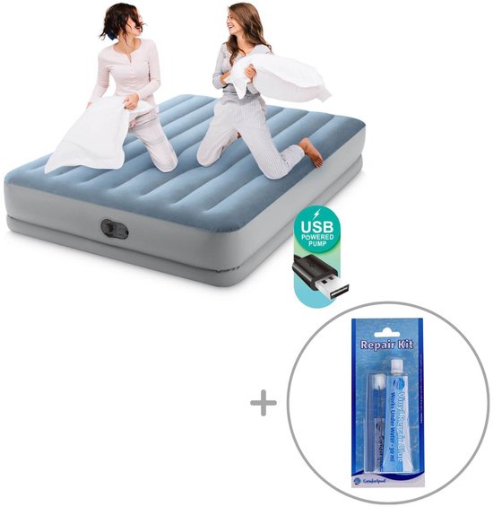 Intex Dura-Beam Comfort luchtbed | Tweepersoons | 152 x 203 x 36 cm | Inclusief reparatiekit van Intex