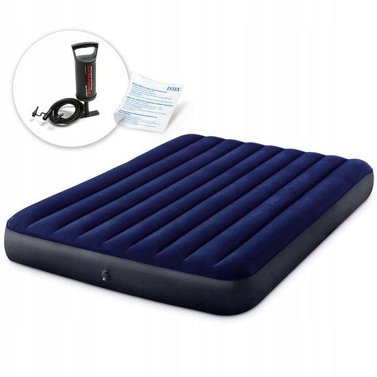 Intex Luchmatras Dubbel 203x152x25cm met Pomp & Kussens van Merkloos