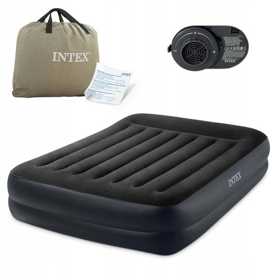 Intex Luchtbed 203x152x42cm met ingebouwde pomp van Merkloos