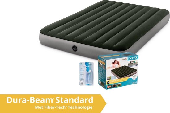 Intex luchtbed Prestige Downy - 2 persoons - 152 x 203 x 25 cm - groen / grijs (incl. Reparatiekit) van Intex