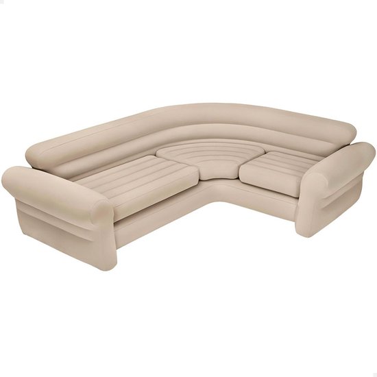 Intex Opblaasbare hoekbank - beige - 257x203x76 cm (bxlxh) van Intex