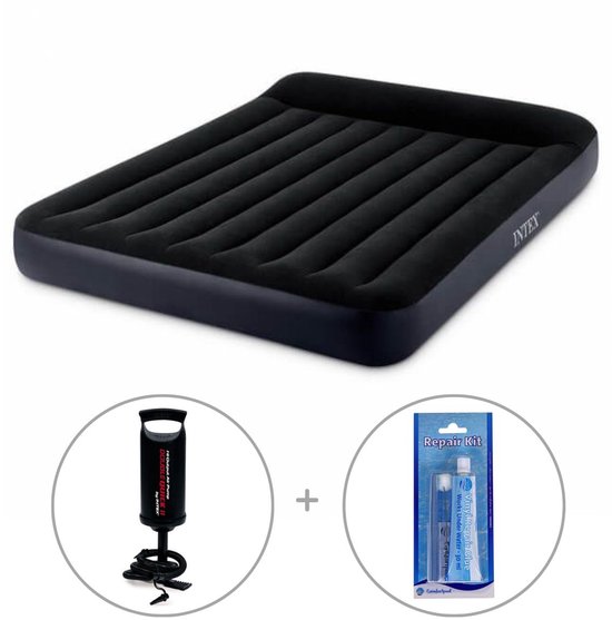 Intex Pillow Rest luchtbed | Tweepersoons | 152 x 203 x 25 cm | Inclusief handpomp + reparatiekit van Intex