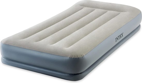 INTEX - pillow rest mid-rise - luchtmatras - luchtbed - 191x99x30 cm - luchtbed 1 persoons - opblaasbaar matras - fiber tech - camping matras - ingebouwde elektrische pomp - camping matras - comfortabel slapen van Merkloos