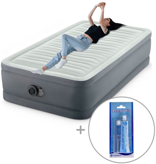 Intex PremAire I luchtbed | Eenpersoons | 191 x 99 x 46 cm | Inclusief reparatiekit van Merkloos