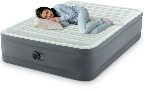 Intex PremAire I luchtbed | Twijfelaar | 191 x 137 x 46 cm | Inclusief bijpassend hoeslaken + reparatiekit + twee hoofdkussens