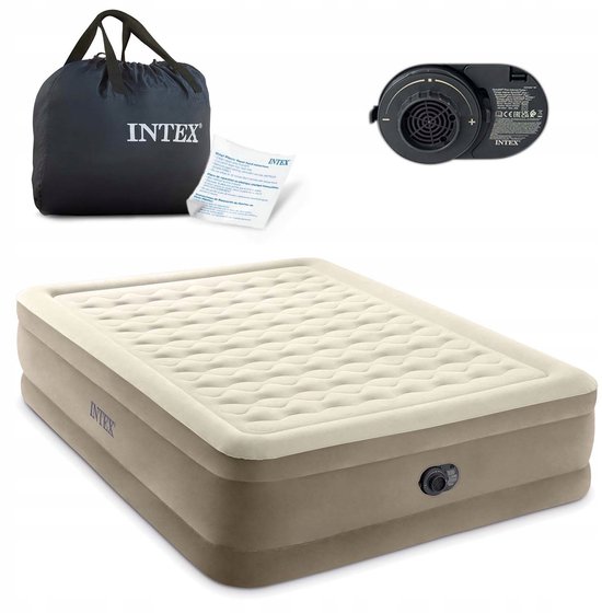 Intex Queen Luchtbed 203x152x46cm met Ingebouwde Pomp van Merkloos