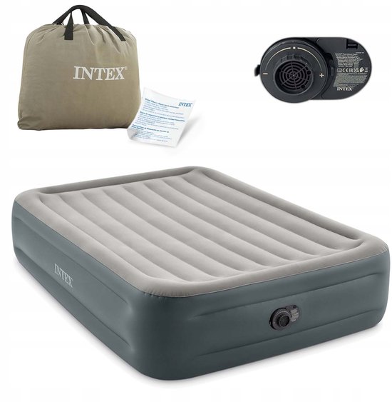 Intex Queen Luchtbed met Ingebouwde Pomp - 203x152x46 cm