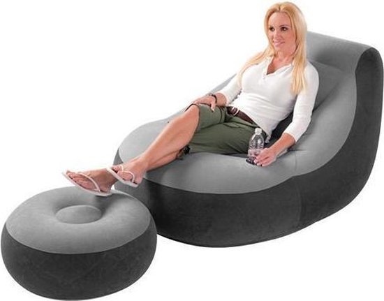 Intex Ultra Lounge stoel met poef (met reparatiesetje) van Intex