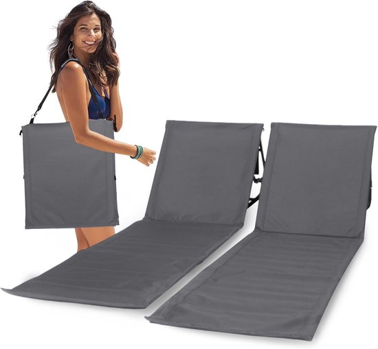 Intimo Strandmat - 2 Stuks - Grijs - 100x51x41cm van Merkloos