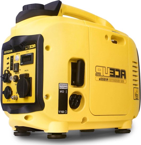 Inverter Aggregaat - Stroomgenerator Generator - Kamperen en Noodstroom - Stille Werking - 1300 Watt - Geel
