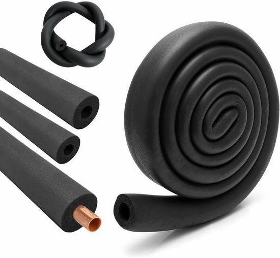 Isolatie voor leidingen van rubber, Ø 22 mm, 9 mm dik, 1.8 m lang - Ideaal voor verwarming en sanitair van Merkloos