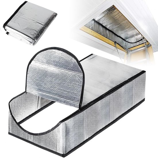 Isolatieafdekking voor zoldertrap - Vuurvast, waterdicht en energiezuinig, 64 x 138 x 28 cm, ideaal voor uittrekbare trappen en ladders van Merkloos