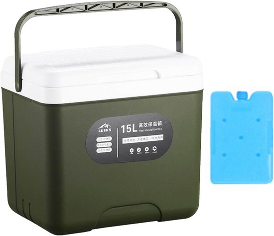Isolatiebox - Draagbare koeler - Buitenactiviteiten - Geïntegreerde flesopener - 15 liter - Wit