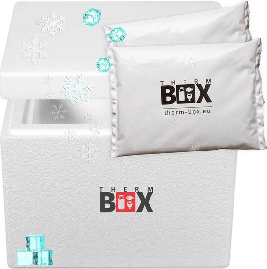 Isolatiebox met Koelbatterijen - Thermobox Piepschuim - Eten en Drinken Koelen - Herbruikbare Gel Packs - 13.2 Liter - Wit