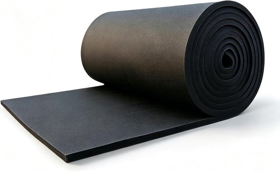 Isolatiemat 150 x 30 cm x 20 mm voor auto, akoestische geluidsisolatie, zelfklevend en waterdicht schuimrubber, antislip en schokdemping in zwart