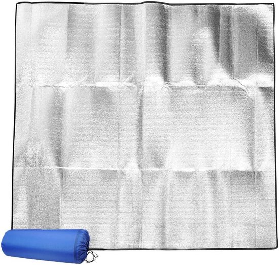 Isolatiemat Aluminium - Kampeermat Vochtwerend - Outdoor Activiteiten - Dubbelzijdig Vochtwerend - 200 x 200 cm - Aluminium