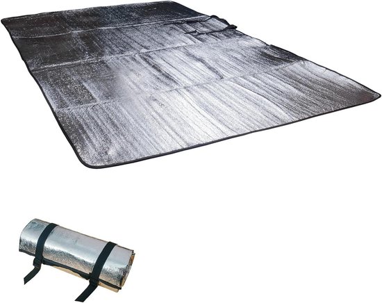 Isolatiemat - Dubbele aluminium mat - Kamperen en buiten - Lichtgewicht isolatie - 200 x 120 cm - Zilver van Merkloos
