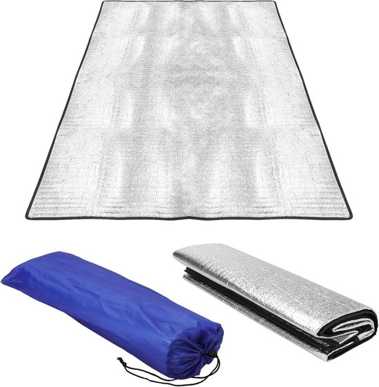 Isolatiemat Schuimmat - Kampeermat Vloermat - Outdoor Activiteiten - Dubbelzijdig Waterdicht - 100 x 200 cm - Zilver