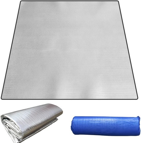 isolatiemat, schuimmatten, 200 x 200 cm, isolatiemat, opvouwbare isolatiedeken, tentmat, vloermat, thermomat, slaapmat voor camping, thermische deken, mat van aluminiumfolie