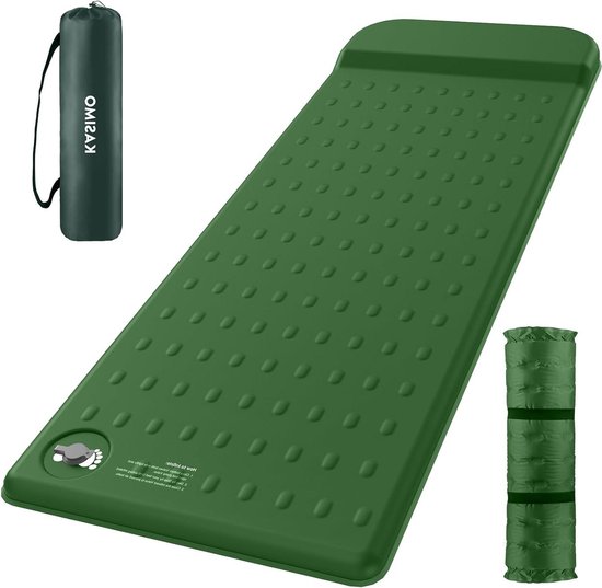 Isolatiemat Schuimstof - Campingmatras Slaapmat - Kamperen en Outdoor - R-waarde 95 4 Seizoenen - 195 x 70 cm - Groen van Merkloos