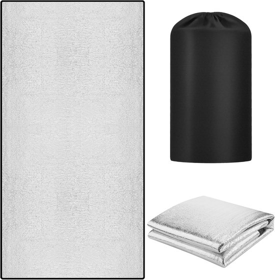 Isolatiemat - Thermos deken - Kamperen buiten - Opvouwbaar ultralicht - 200 x 100 cm - Zilver van Merkloos