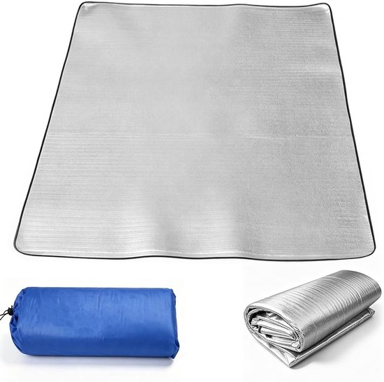 Isolatiemat voor camping en outdoor-activiteiten, 200 x 200 cm, thermische deken, schuimmat en tentmat voor optimaal comfort en isolatie van Merkloos