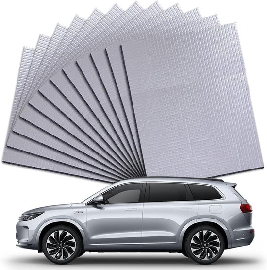 Isolatiemat - Zilver - 40 x 25 cm - 5 mm Dik Aluminiumfolie Rubberen Geluidsisolatie - Voor Auto