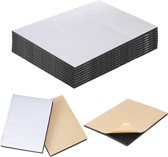 Isolatiemat - Zilver - 40 x 25 x 0,5 cm - Zelfklevende Aluminium Butyl Geluidsisolatie - Voor Auto