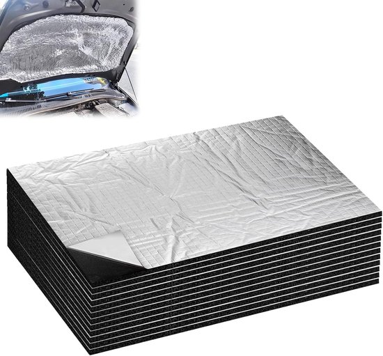 Isolatiemat - Zwart - 400 x 250 x 5 mm - Zelfklevende Geluids- en Warmte-isolatie voor Auto's