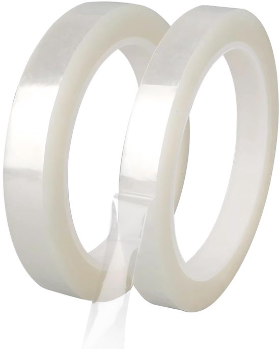 Isolatietape, 15 mm x 66 m Positioneringstape Mylar Tape, Zelfklevend Tape voor Whiteboard, Etiket, Decoratie, Transparant
