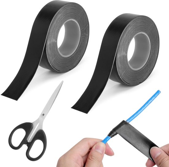 Isolatietape, 2 rollen, hoogspanning, 10 kV, waterdichte schaar, bevat 5 m x 23 mm x 0,8 mm dik hechtend, voor huis, tuin, auto, kabel, bouwplaats, outdoor, camping, outdoor