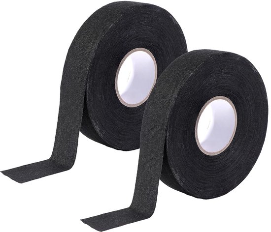 Isolatietape, pvc-isolatietape, zwart, 2,5 mm x 25 m, elektrische isolatietape, kabelboom, plakband voor auto, motorfiets, voertuigen, kabel vast