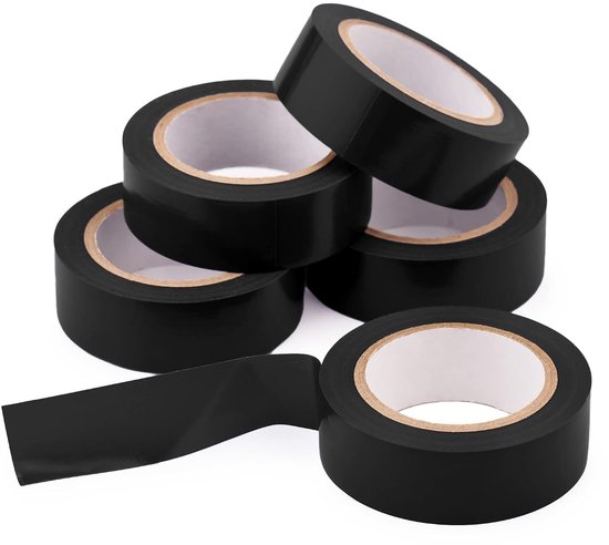 Isolatietape voor elektrische isolatie, zwart, 5 stuks, zelfklevende afdichtingstape, 19 mm x 10 m, elektrische isolatietape, waterdicht