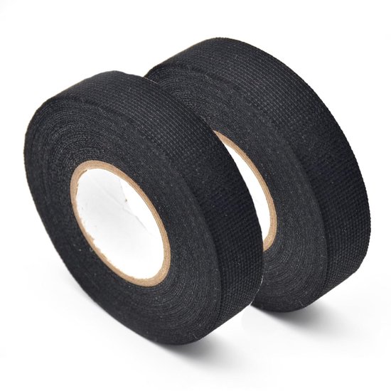 Isolatietape, zwart, bedradingsband, hittebestendig, voor kabelbomen voor auto en motorfiets (19 mm x 15 mm)