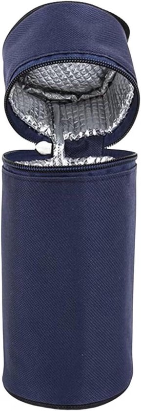 Isolatietas voor babyflessen, thermotas voor onderweg, donkerblauw, 22 x 8,5 cm - handige draagtas met geïsoleerde voering van Merkloos