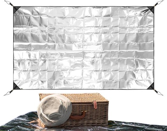 Isolerende Folie - Schuim Onderlegger - Kamperen - Dubbelzijdig Waterdicht - 140 x 200 cm - Zilver