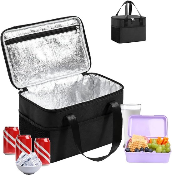 Isolerende koelbox 8L - Vouwbare thermotas met aluminiumfolie voor picknick, camping en stranduitjes