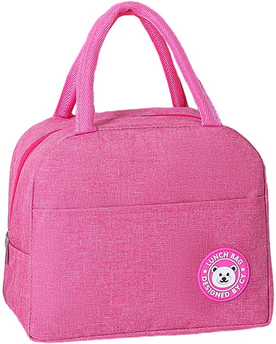 Isolerende Lunchbox Tas - Thermische Boodschappentas voor Werk/School - Waterdicht en Duurzaam - Roze - 1 stuk van Merkloos
