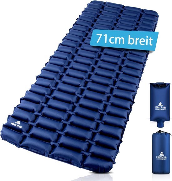Isomat Camping ultralicht met pompzak 71 cm breed opblaasbare isolatiemat kleine verpakkingsmaat campingmat isolatiemat outdoor slaapmat van Merkloos