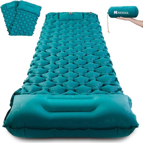 Isomat, campingluchtmatras, zelfopblazend: ultralicht, outdoor, groot, opblaasbaar, dik, zelfopblaasbare slaapmat met kussen, opvouwbaar, thermomat voor tent, trekking, strand van Isomat