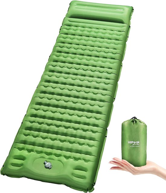 Isomat, campingmatras, opblaasbare isomat met kussen, ultralichte draagbare isolatiemat, outdoor met voetpomp, luchtmatras, camping voor reizen, tent, strand van Isomat
