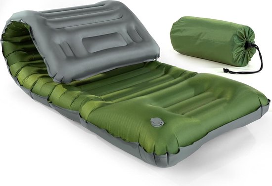 Isomat outdoor luchtmatras zelfopblazend: dikke slaapmat voor camping en trekking met kussen van Isomat