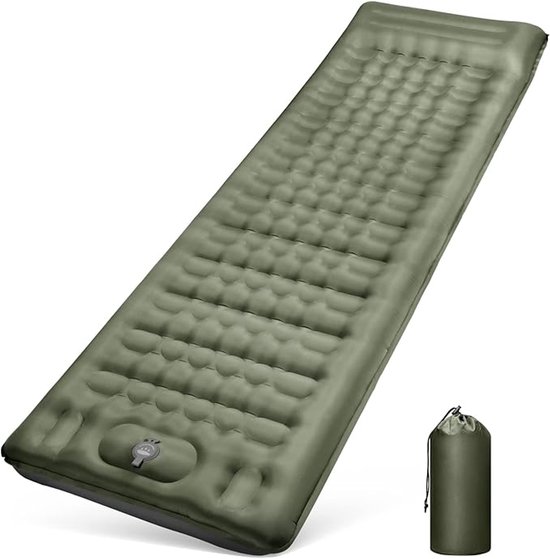 Isomat, zelfopblazend, 12 cm, verdikt opblaasmatras, kleine pakmaat, waterdicht, luchtmatras, outdoor, met voetpomp en kussen, anti-ripstop, slaapmat voor wandelen en strand van Unigear