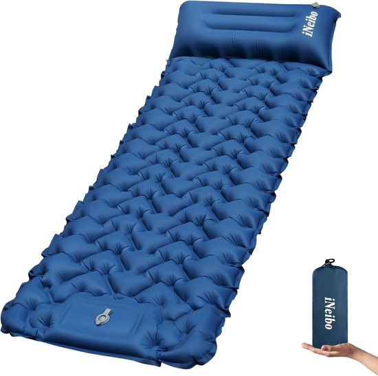 Isomat, zelfopblazend, isolatiemat, outdoor, met kleine verpakkingsmaat, luchtmatras, zelfopblazend met voetpomp, kussen, campingmatras, ultralicht, voor outdoor, wandelen, strand en kamperen van Isomat