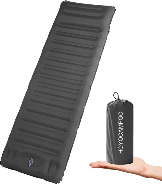 Isomat, zelfopblazend, isolerende campingmat, ultralicht, outdoor slaapmat met voetdrukpomp, extra dik, 12 cm opblaasbaar luchtmatras, duurzaam, opvouwbaar matras met kussen voor wandelen, reizen van Isomat