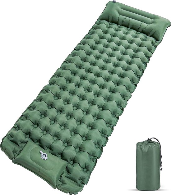 Isomat, zelfopblazend, voetpers, pomp, opblaasbare lichte rugzakmat voor wandelingen, reizen, opvouwbaar, duurzaam, waterdicht luchtmatras, compacte wandelmat van Isomat
