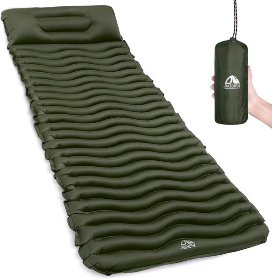 Isomatte Opblaasbare luchtmatras camping slaapmat voor buiten vochtbestendig waterdicht en antislip MULTI-WAY van Merkloos